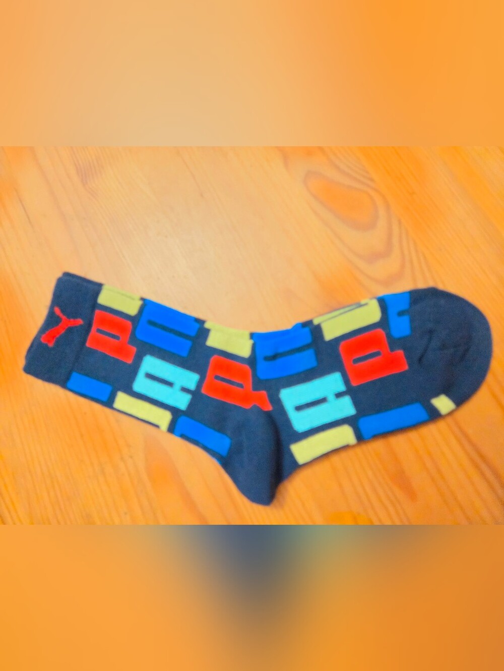 Puma Kids Multicolor Logo Socks - Navy with Red & Blue Blocks